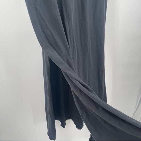 WILDFOX Small Dress Maxi Black Embroidered Logo High Side Slits Cotton Long - Picture 9 of 16